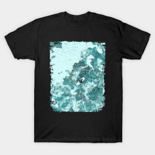 Watercolor blue Ocean Big wave, sea great waves pattern, blue, sea, surf, surfer, water T-Shirt